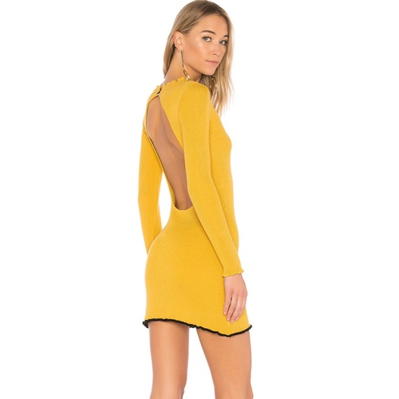 For love and lemons ribbed long sleeve sweater dress with open back size small - Picture 1 of 4